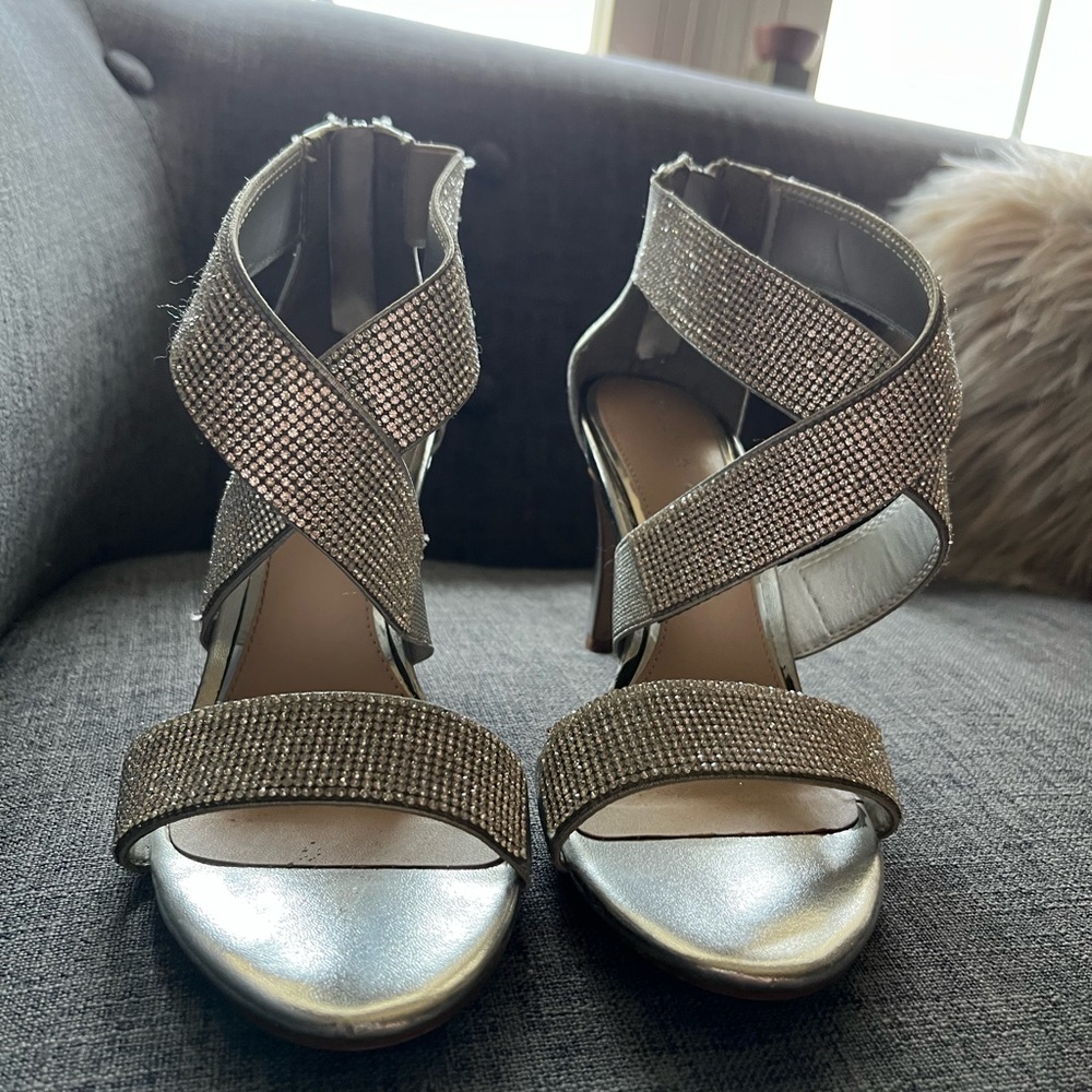 KELLY & KATIE SILVER BLING HEELS